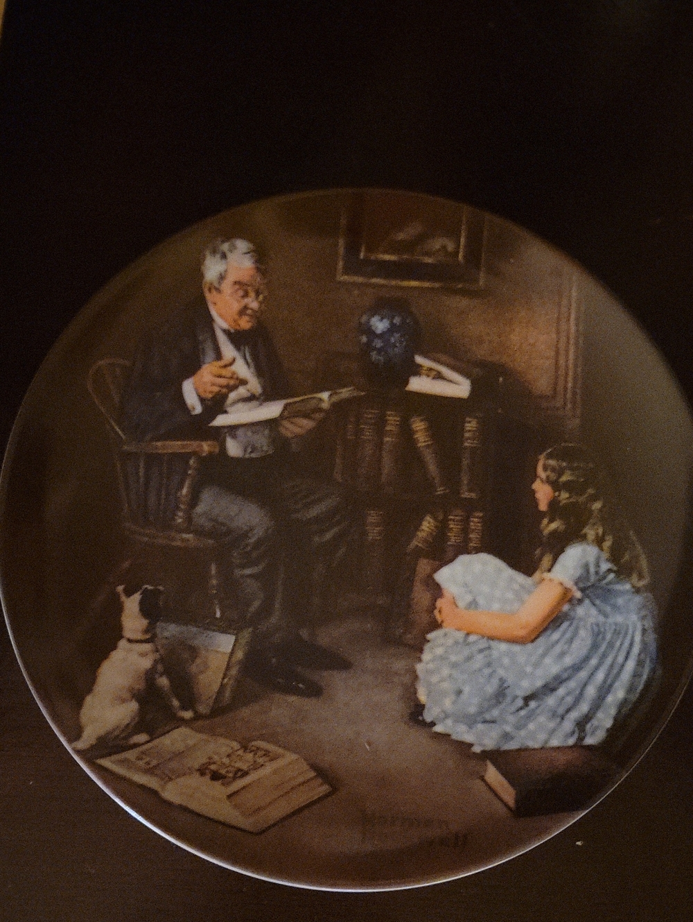 1984 Knowles Collector Plate Norman Rockwell The Storyteller